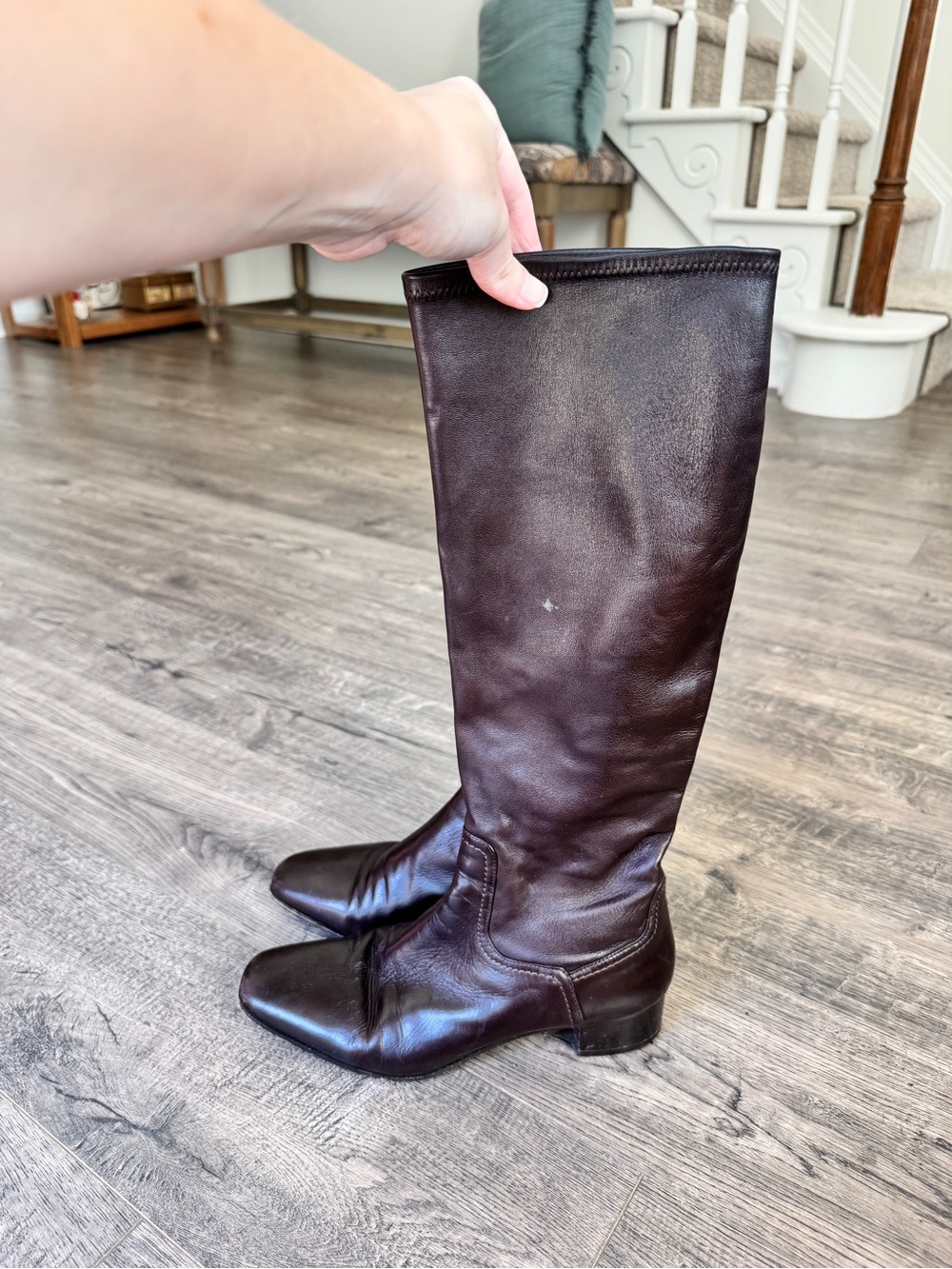 Cole Haan Women's Over-the-Knee Leather Boots in Dark Brown